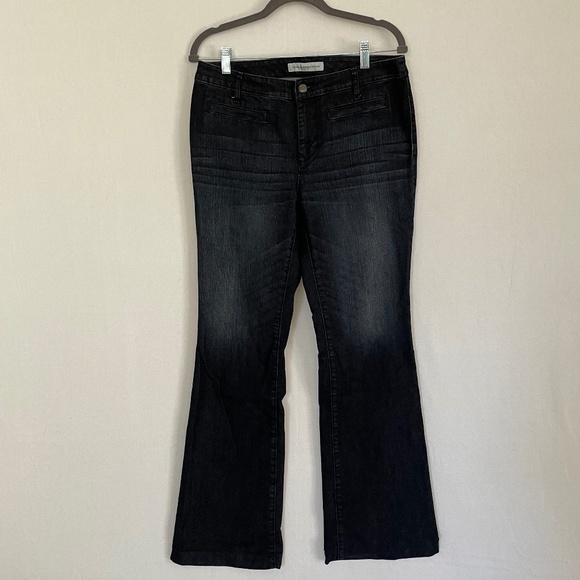 Chico’s Platinum Denim Dark Wash Boot Cut Trouser Style Jeans Size .05 US 6 - Picture 1 of 7